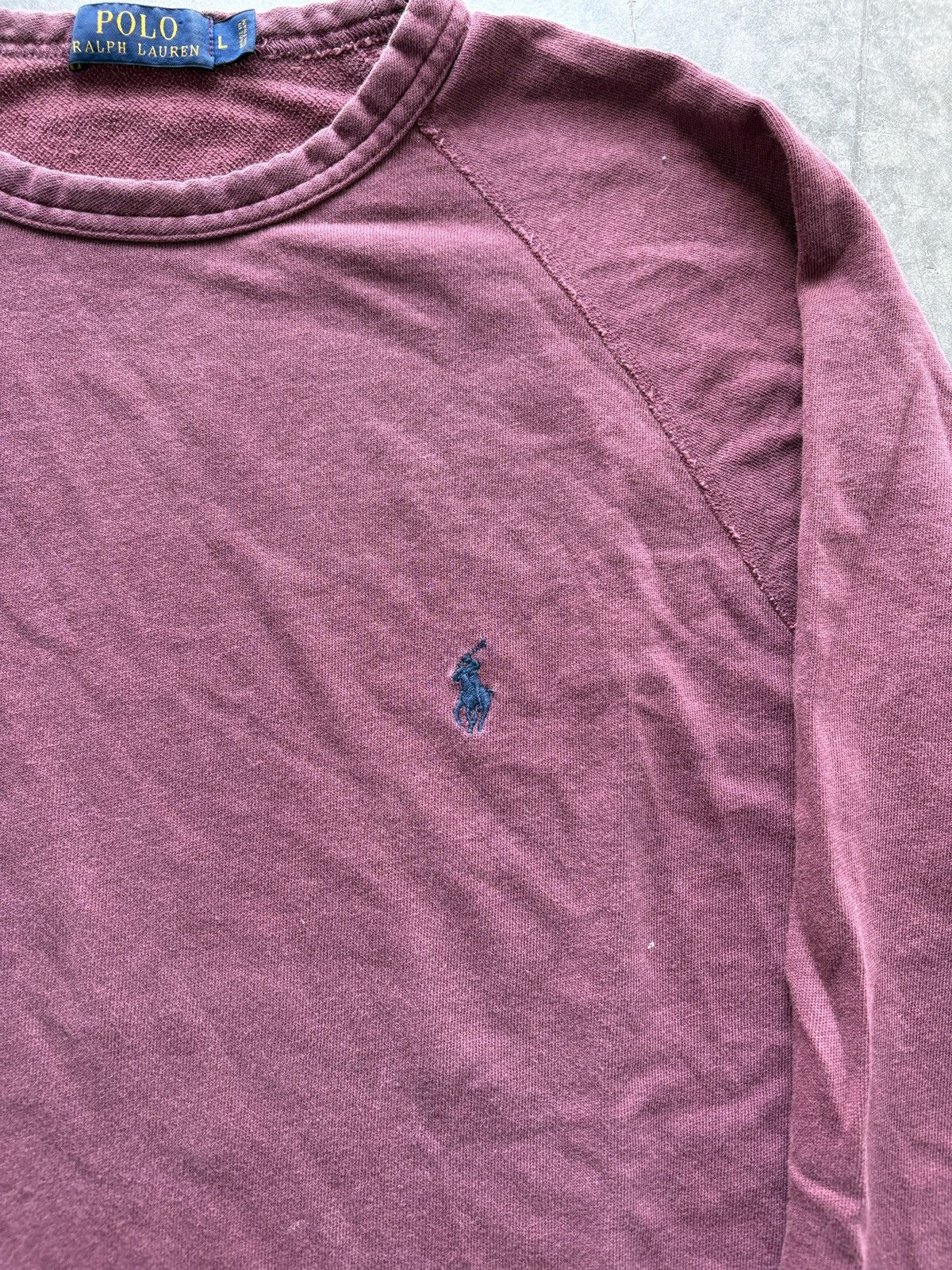 Polo Ralph Lauren Vintage Y2K Polo Ralph Lauren Raglan Sweatshirt Burgundy Size US L / EU 52-54 / 3 - 2 Thumbnail