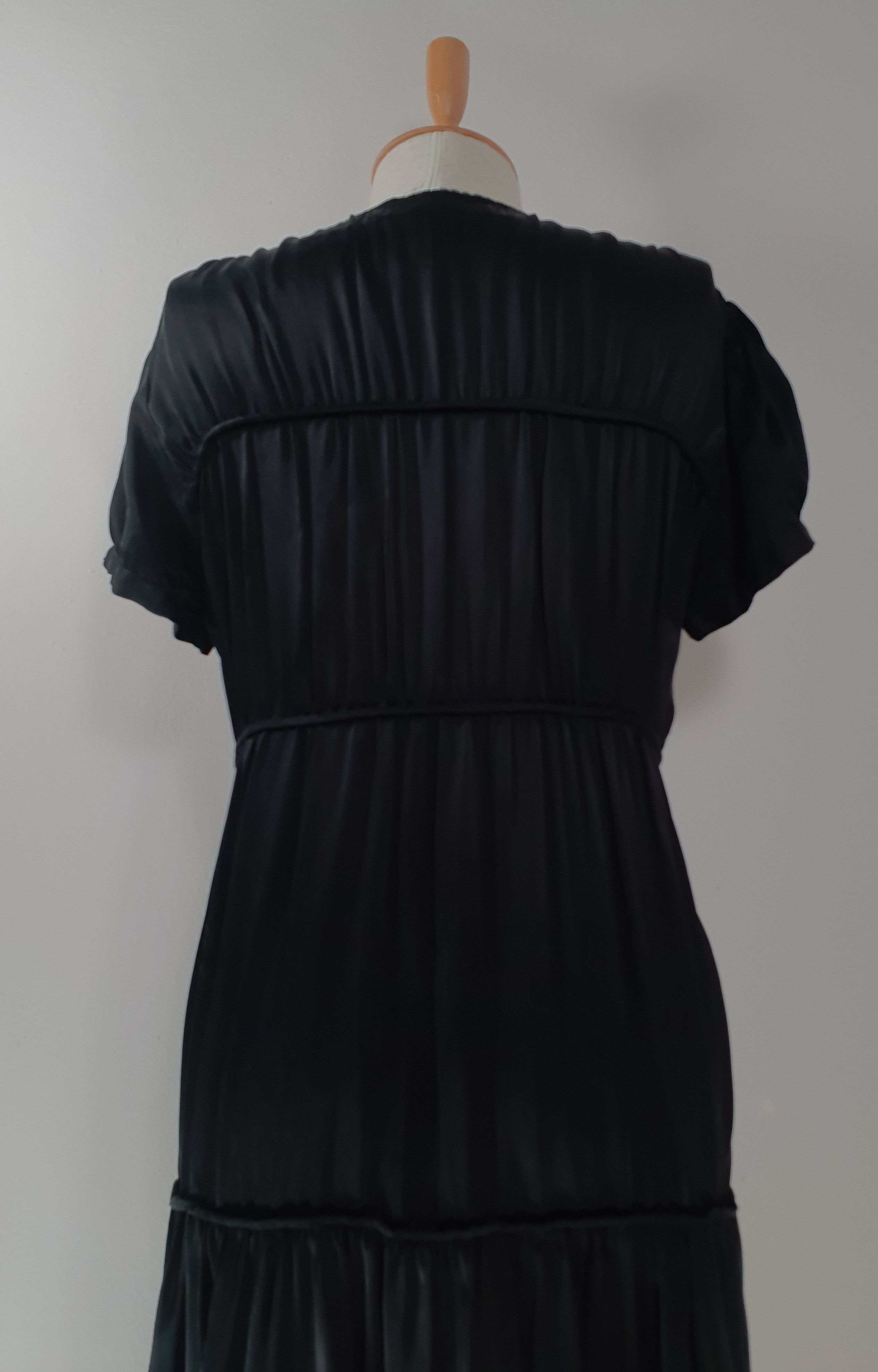 Designer Silk Black Dress Size L / US 10 / IT 46 - 5 Thumbnail