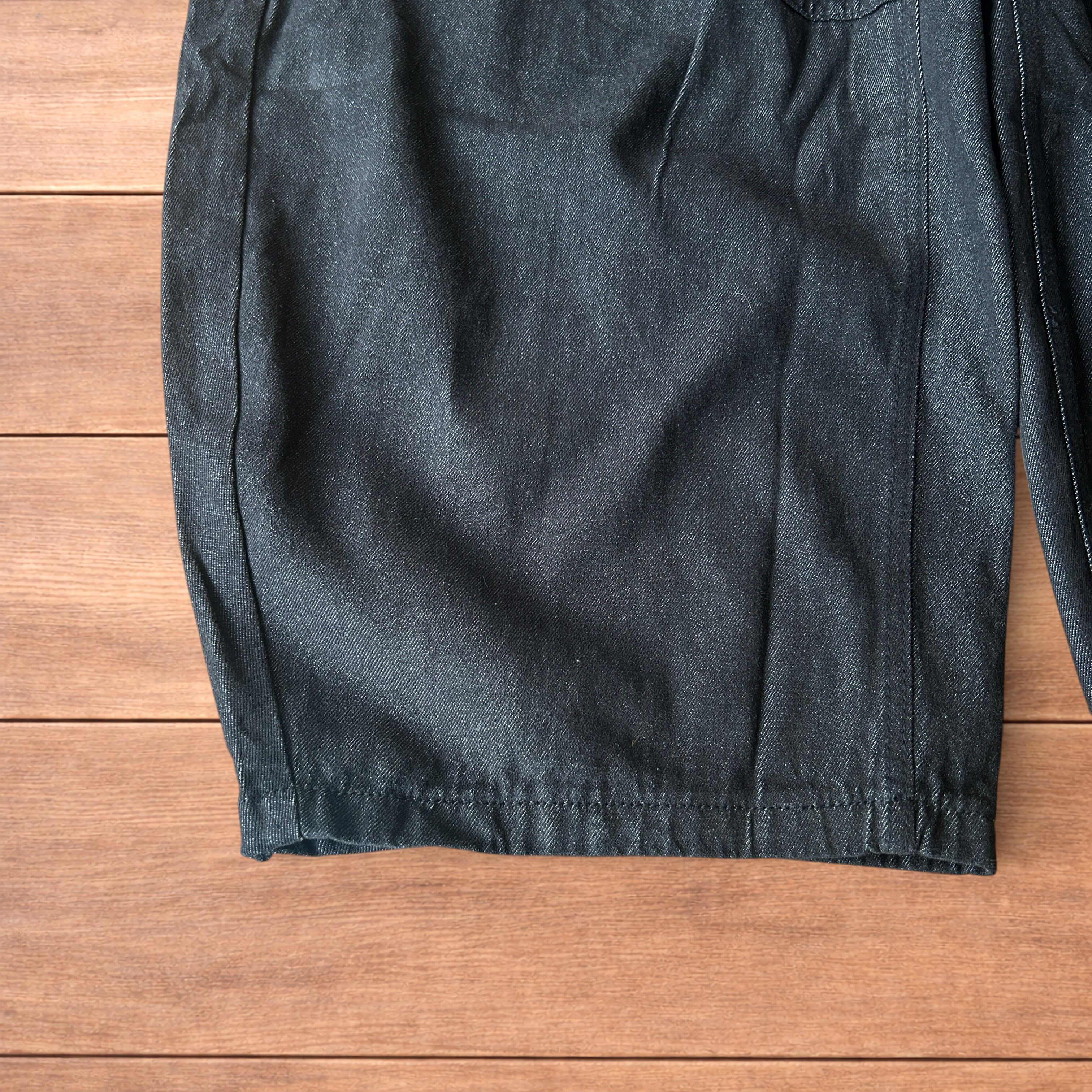 Japanese Brand Super baggy raw denim style skater jeans in washed black. Size US 32 / EU 48 - 5 Thumbnail