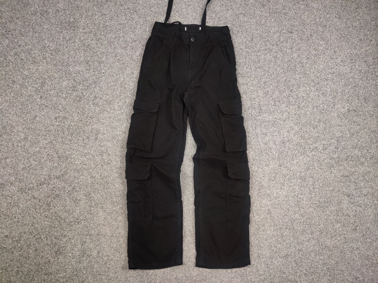Japanese Brand Vintage Japanese Black Baggy Cargo Trouser Pants Y2K Style Size US 30 / EU 46 - 7 Thumbnail