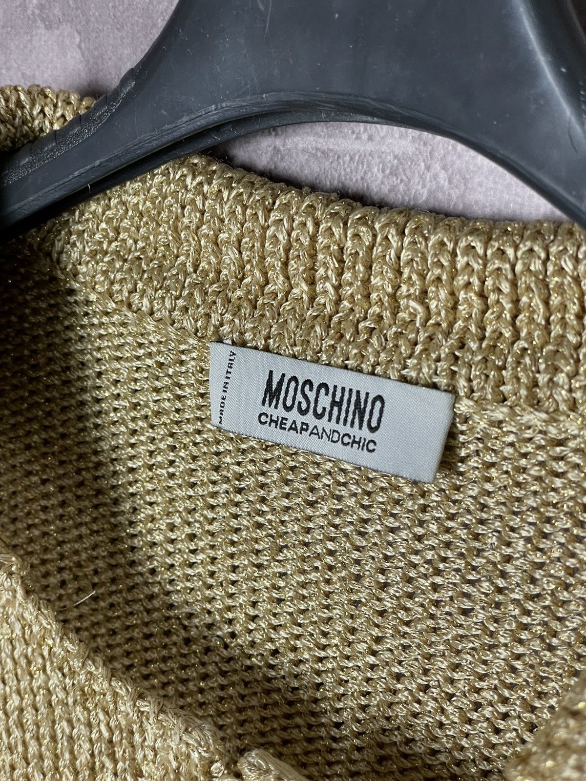 Moschino × Vintage Moschino Cheap and Chic Golden Tweed Mini Blazer Size S / US 4 / IT 40 - 7 Thumbnail