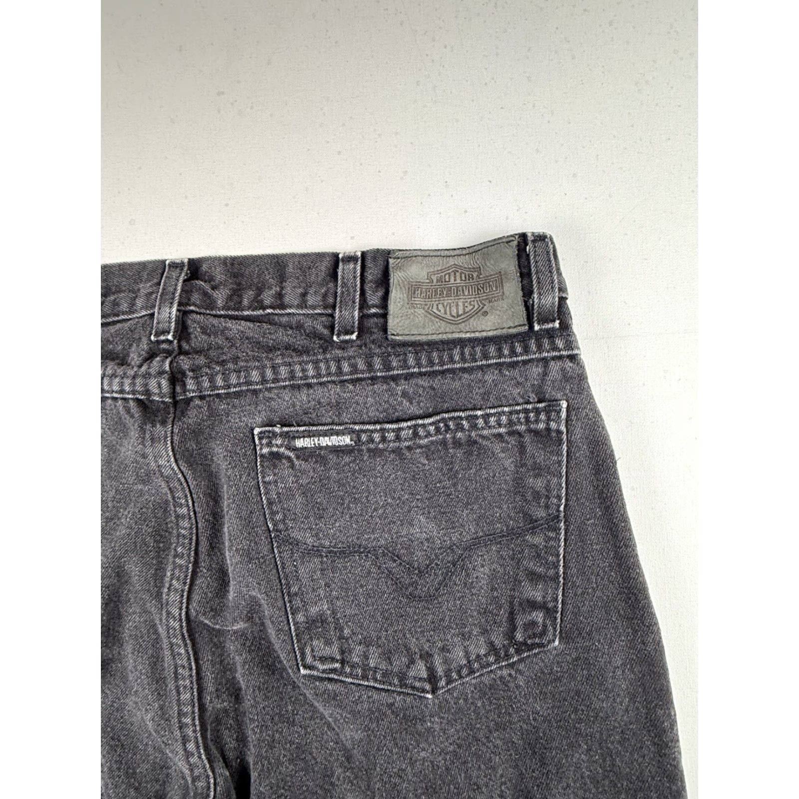 Harley Davidson Harley-Davidson Jeans Men Black 36 Regular 30 Inseam Biker Grunge Motorcycle Punk Rock Vintage Straight Jeans Mens Size US 36 / EU 52 - 2 Thumbnail