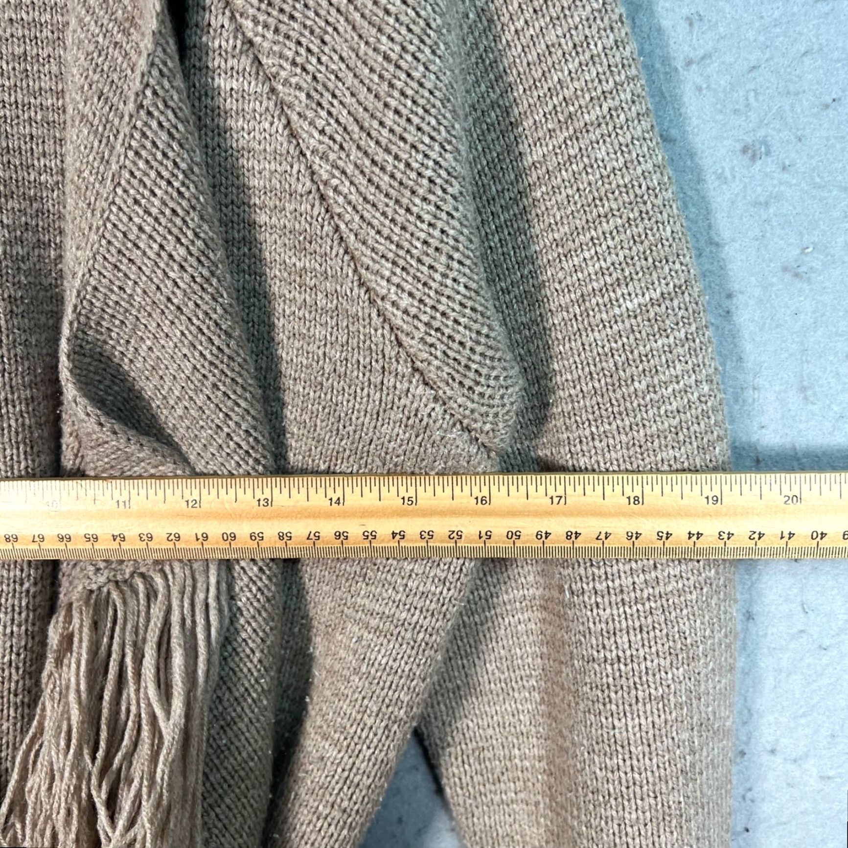 Vintage VINTAGE New York & Company Womens Small Fringe Belted Cardigan Beige Knit Sweater Coat Size S / US 4 / IT 40 - 5 Thumbnail