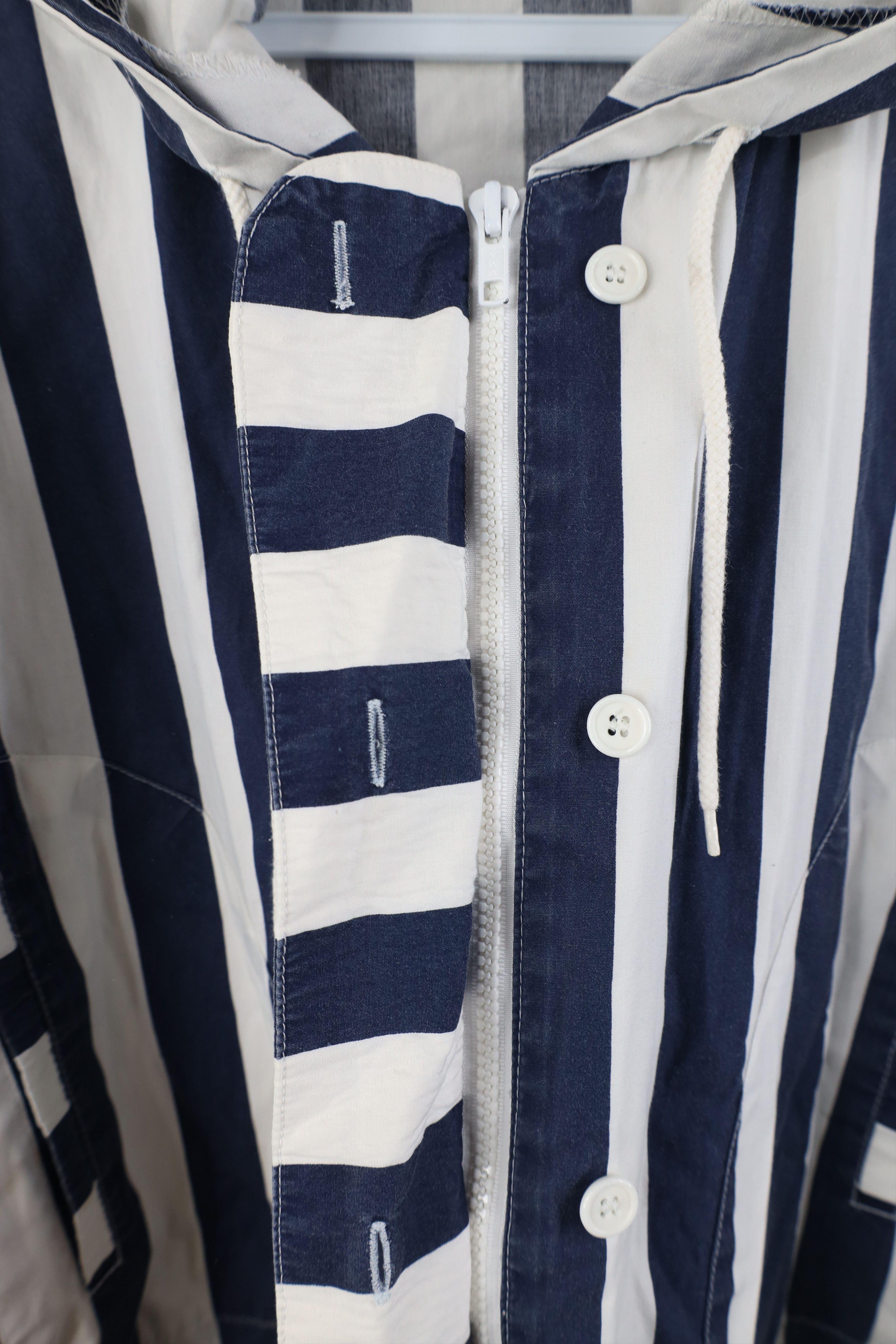 Vintage Vintage 90s Streetwear Striped Baggy Hooded Parka Jacket Size M / US 6-8 / IT 42-44 - 9 Thumbnail