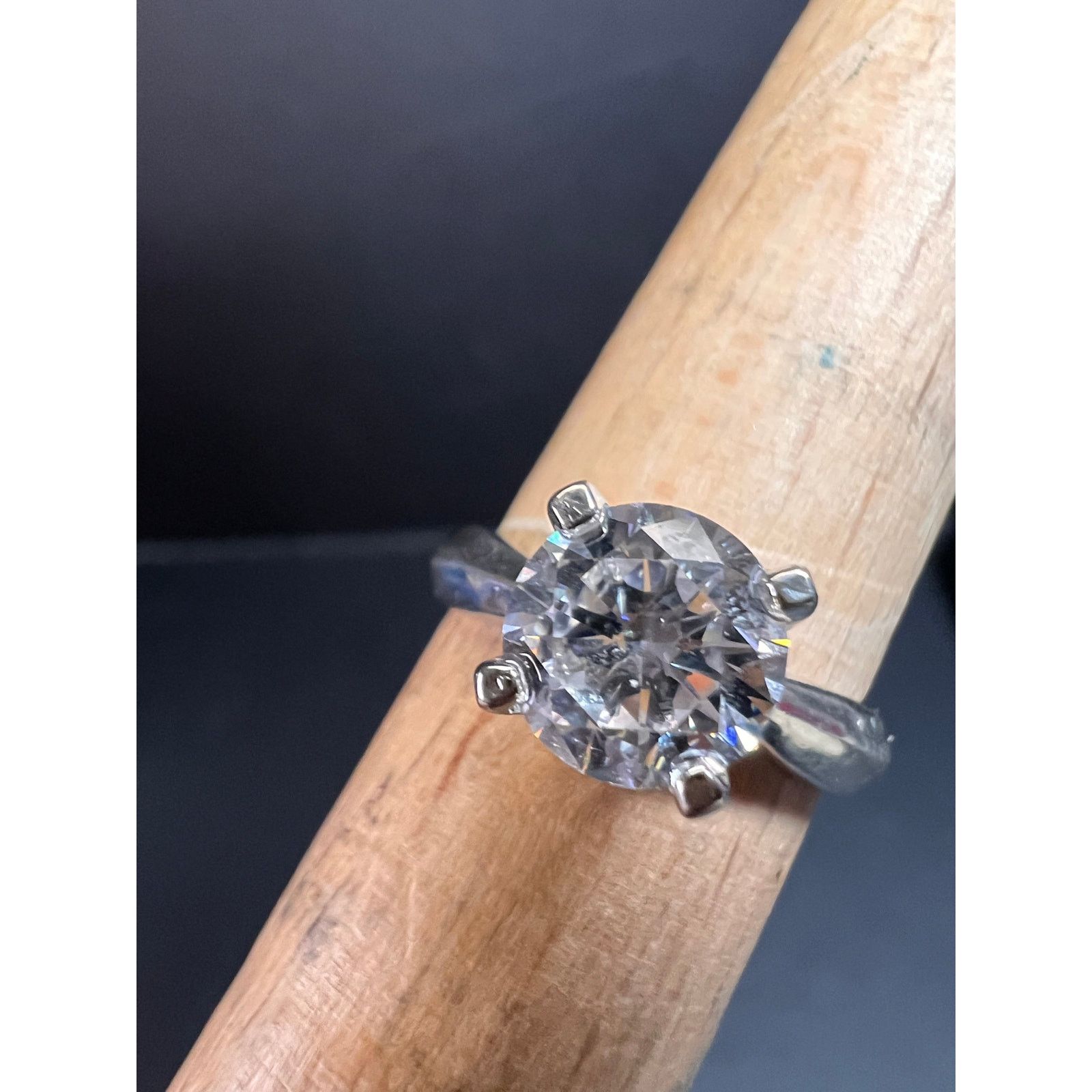 Other Vintage CZ solitaire sterling silver ring size 7 Size ONE SIZE - 1 Thumbnail