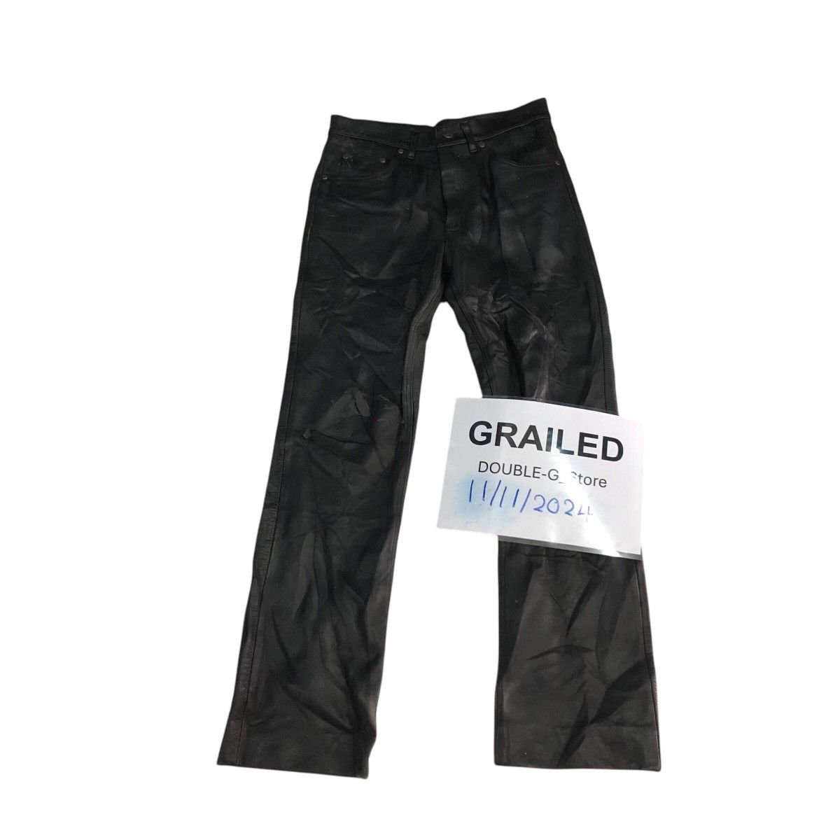 Genuine Leather 📌Vintage Biker Genuine Leather Pants BBH Clothing Size US 31 - 1 Thumbnail