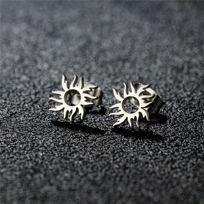 Jewelry Mini Burning Sun Stud Earrings Charm Earring Gift Size ONE SIZE - 1 Preview