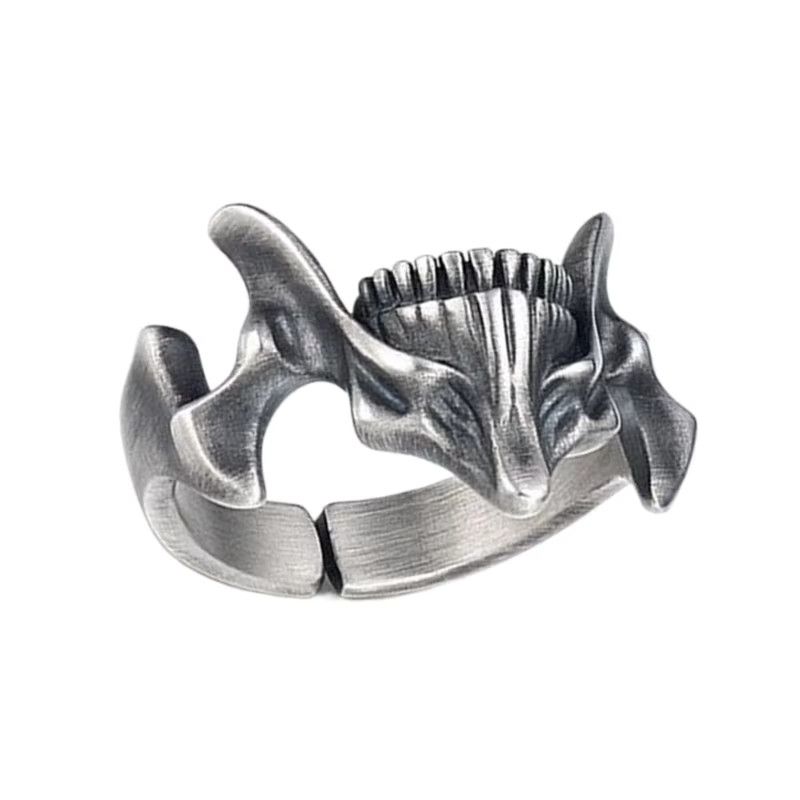 Jewelry Retro Silver Black Skull Rings Sophisticated Size ONE SIZE - 8 Thumbnail
