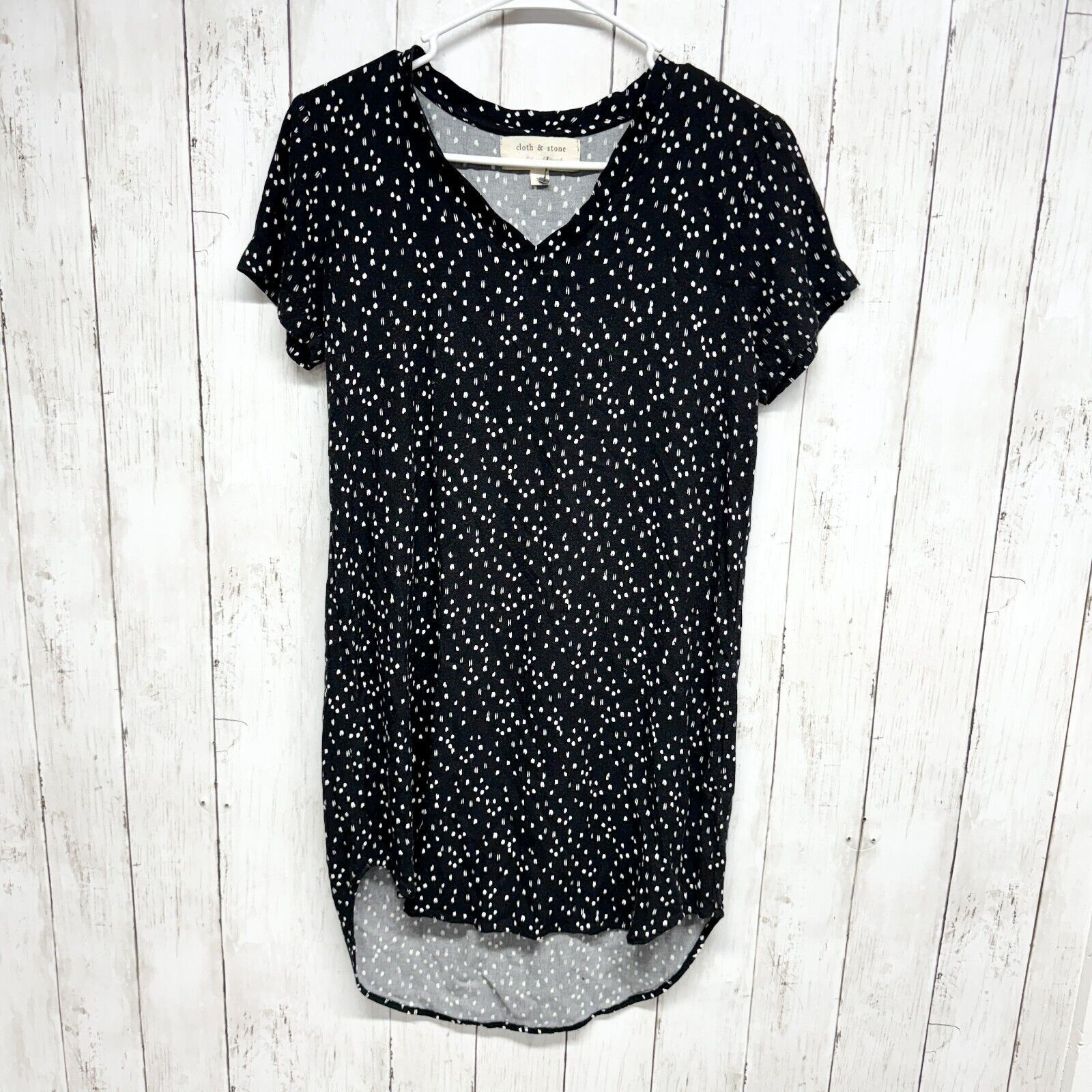 Other Cloth & Stone Dress XS Tunic Polka Dot High Low Short Sleeve Size XS / US 0-2 / IT 36-38 - 1 Thumbnail