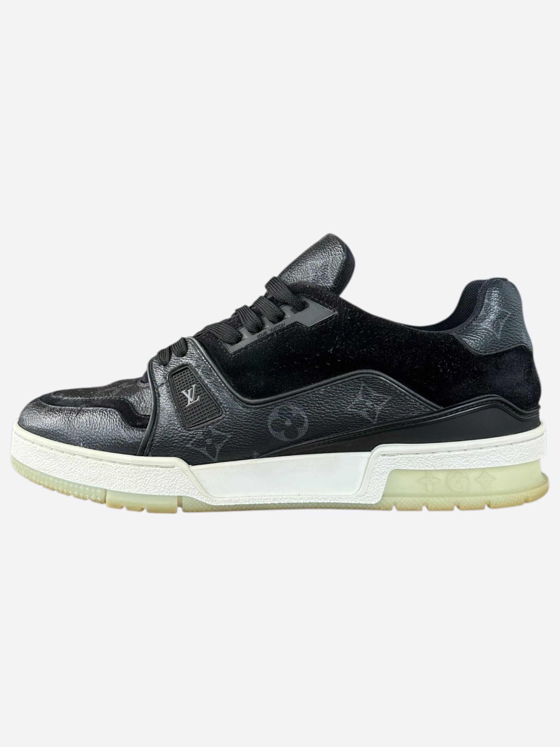 Louis Vuitton Louis Vuitton Black Monogram Eclipse Suede Trainers Size US 9 / EU 42 - 3 Thumbnail