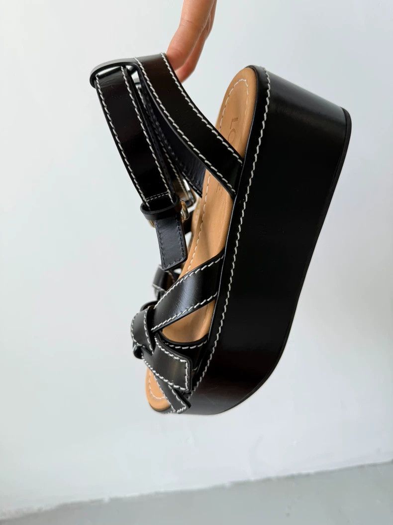 Loewe LOEWE Black sandals with thick soles Size US 5.5 / IT 35.5 - 5 Thumbnail