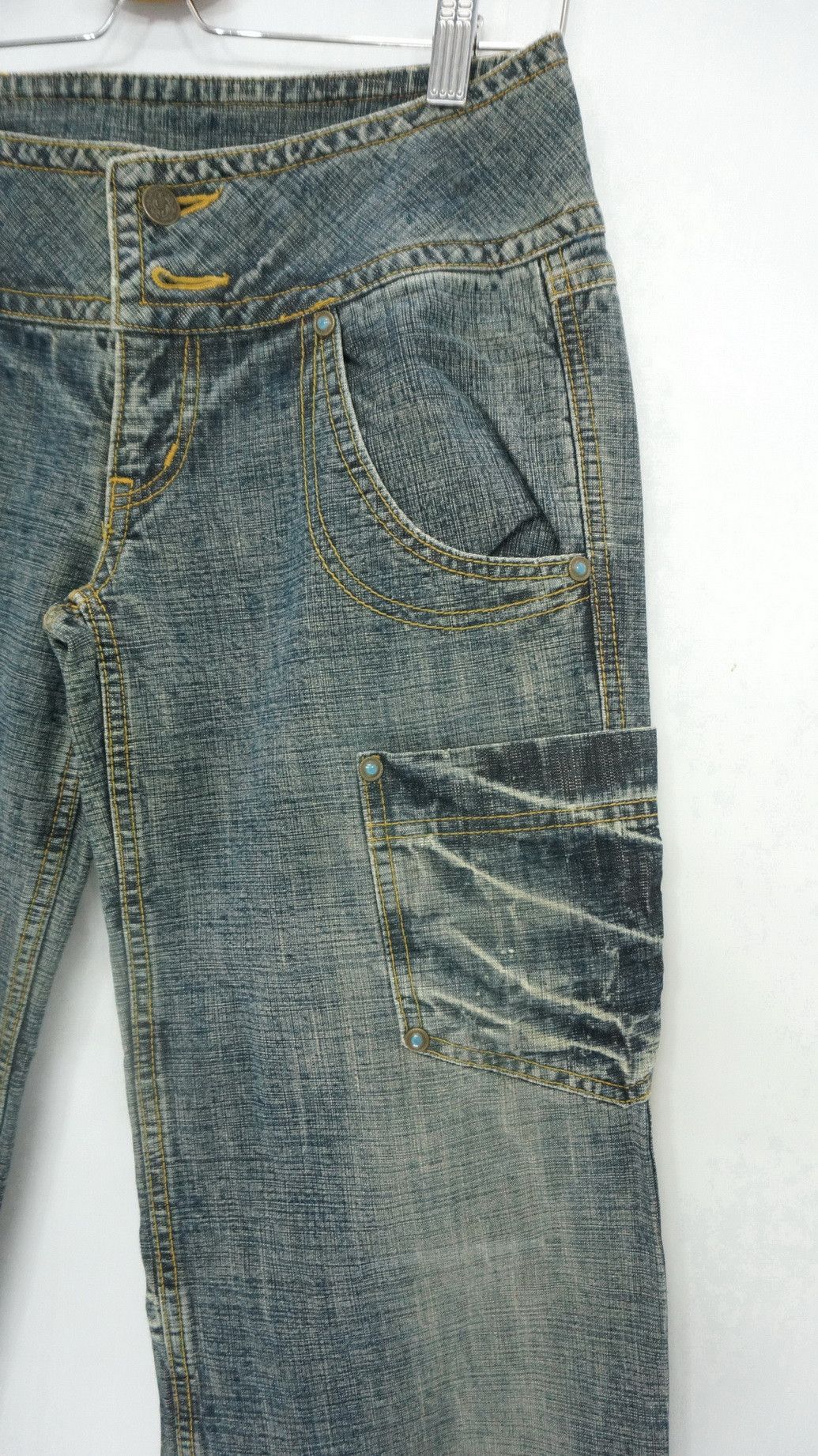 Japanese Brand Japan Wide Leg Multi Pocket Womens Jeans Size 27" / US 4 / IT 40 - 5 Thumbnail