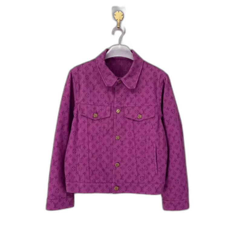 Louis Vuitton Louis Vuitton Purple Logo Denim Jacket-yf Size US L / EU 52-54 / 3 - 1 Thumbnail