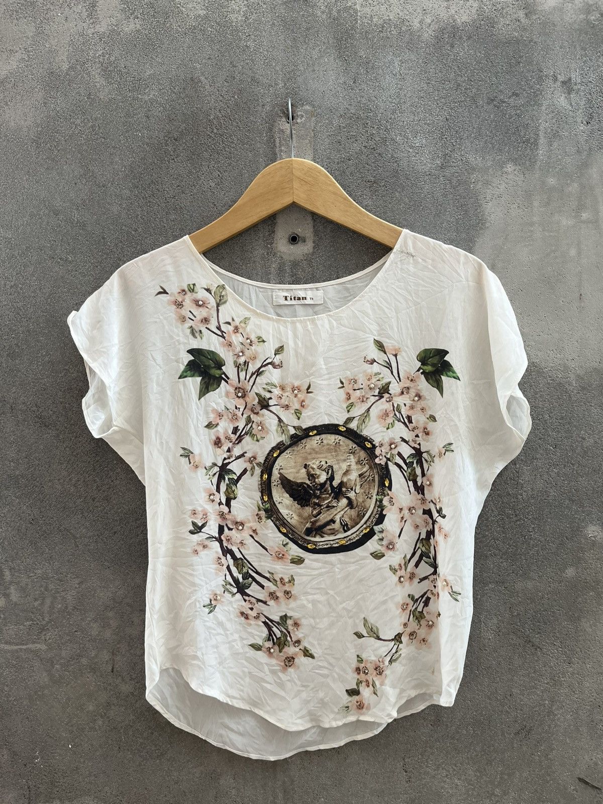 Dolce & Gabbana × Dries Van Noten × Toga Angel Graphic Floral Top – Romantic Vintage Aesthetic Size US L / EU 52-54 / 3 - 1 Thumbnail