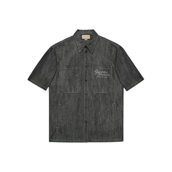 Gucci Gucci Gucci Denim Shirt with Jacquard Detail -2506 Size US M / EU 48-50 / 2 - 1 Thumbnail