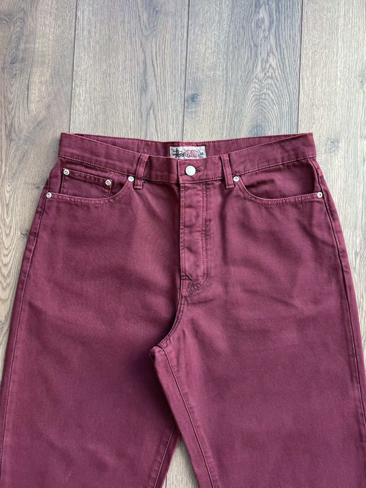 Stussy Stussy Classic Jeans Washed Canvas “Wine” 34 Size US 34 / EU 50 - 3 Thumbnail