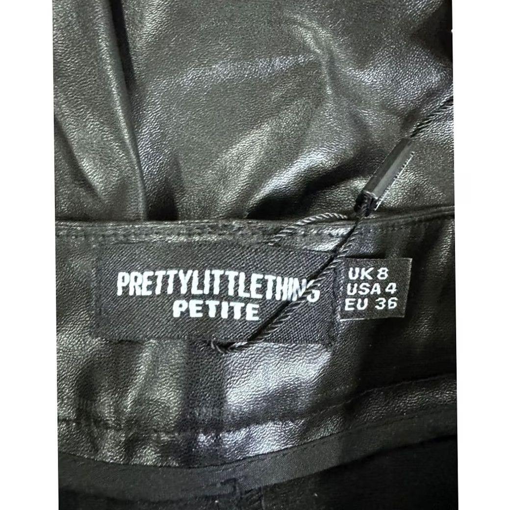 PrettyLittleThing Pretty Little Thing Pants Womens 4 Petite Black Faux Leather Skinny Ladies NEW Size 27" / US 4 / IT 40 - 6 Thumbnail