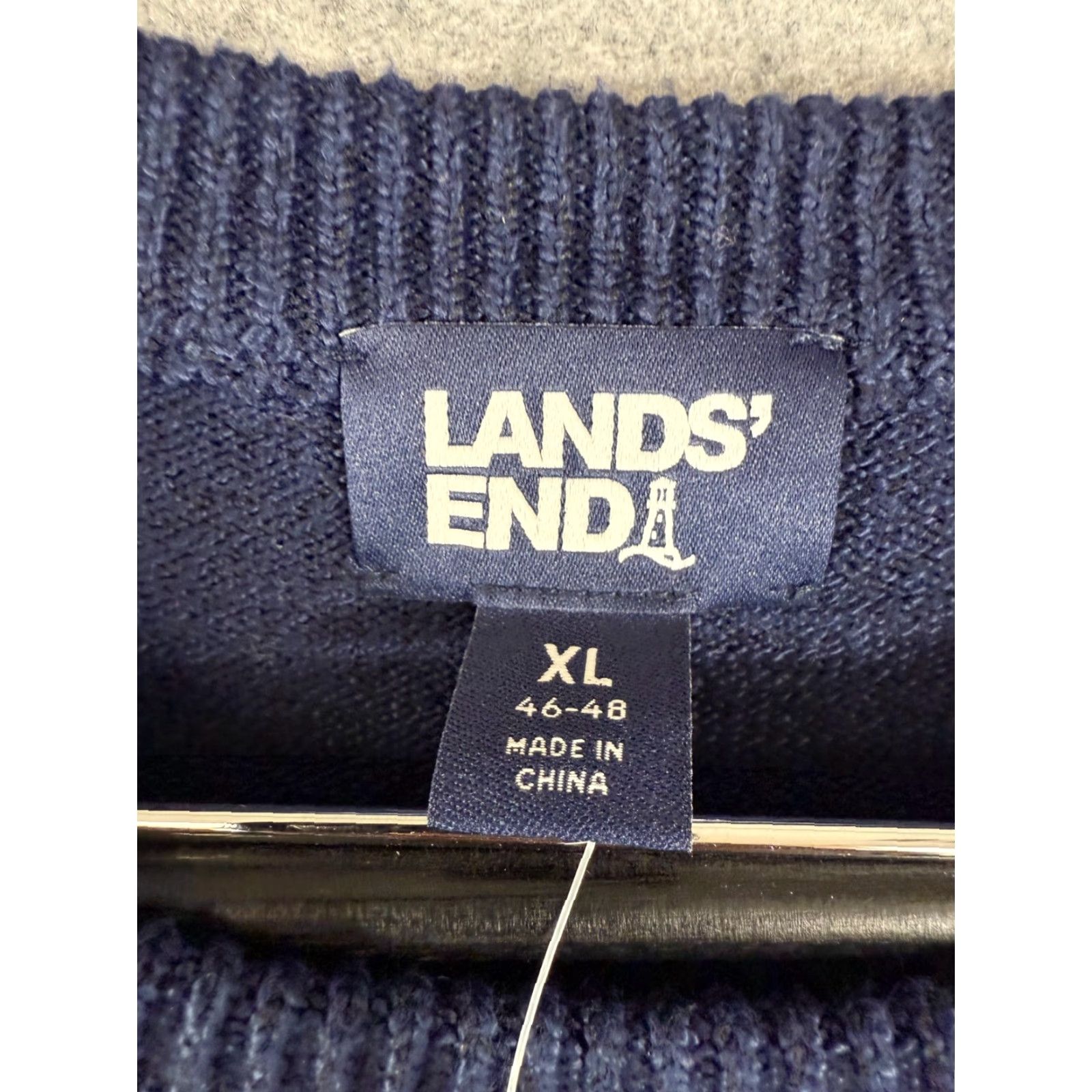 Lands' End Lands' End Sweater Mens XL 46-48 Blue Fair Isle Polar Bear Holiday Crew Neck NWT Size US XL / EU 56 / 4 - 7 Thumbnail