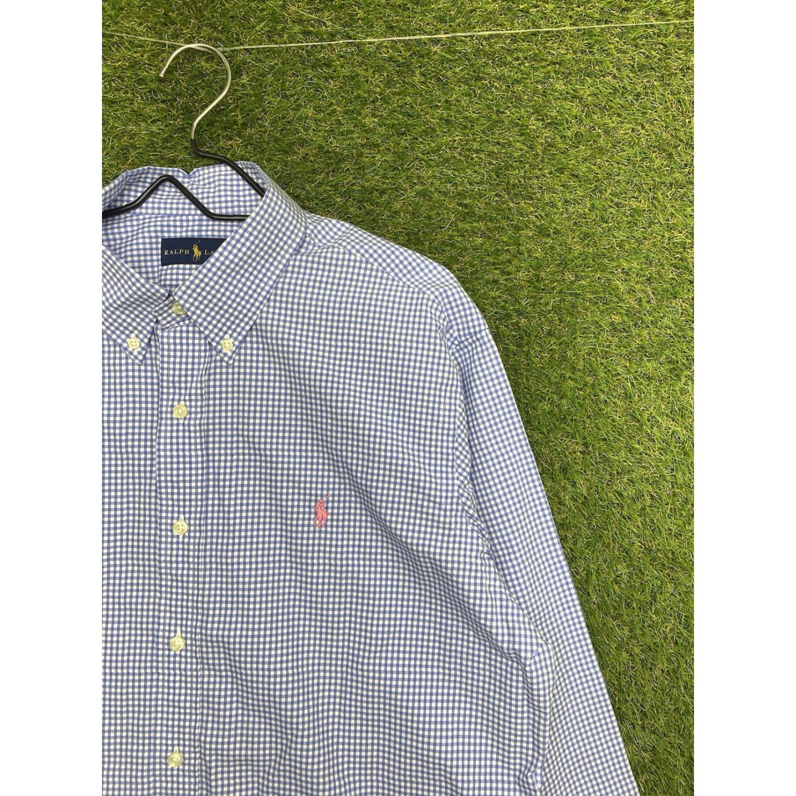 Ralph Lauren Ralph Lauren Shirt Mens Large Blue White Gingham Check Button-Down Polo Lauren Big Pony 2000s Casual Professional Womens? No. Size US L / EU 52-54 / 3 - 2 Thumbnail