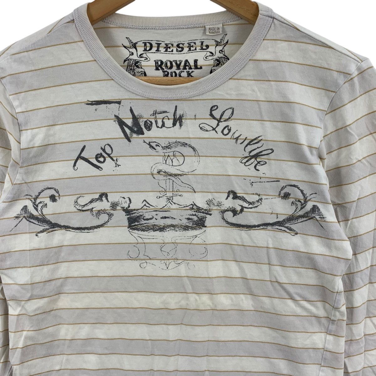 Diesel DIESEL ITALY Royal Rock Top Notch Lowlife Striped Tee Shirt Size S / US 4 / IT 40 - 6 Thumbnail