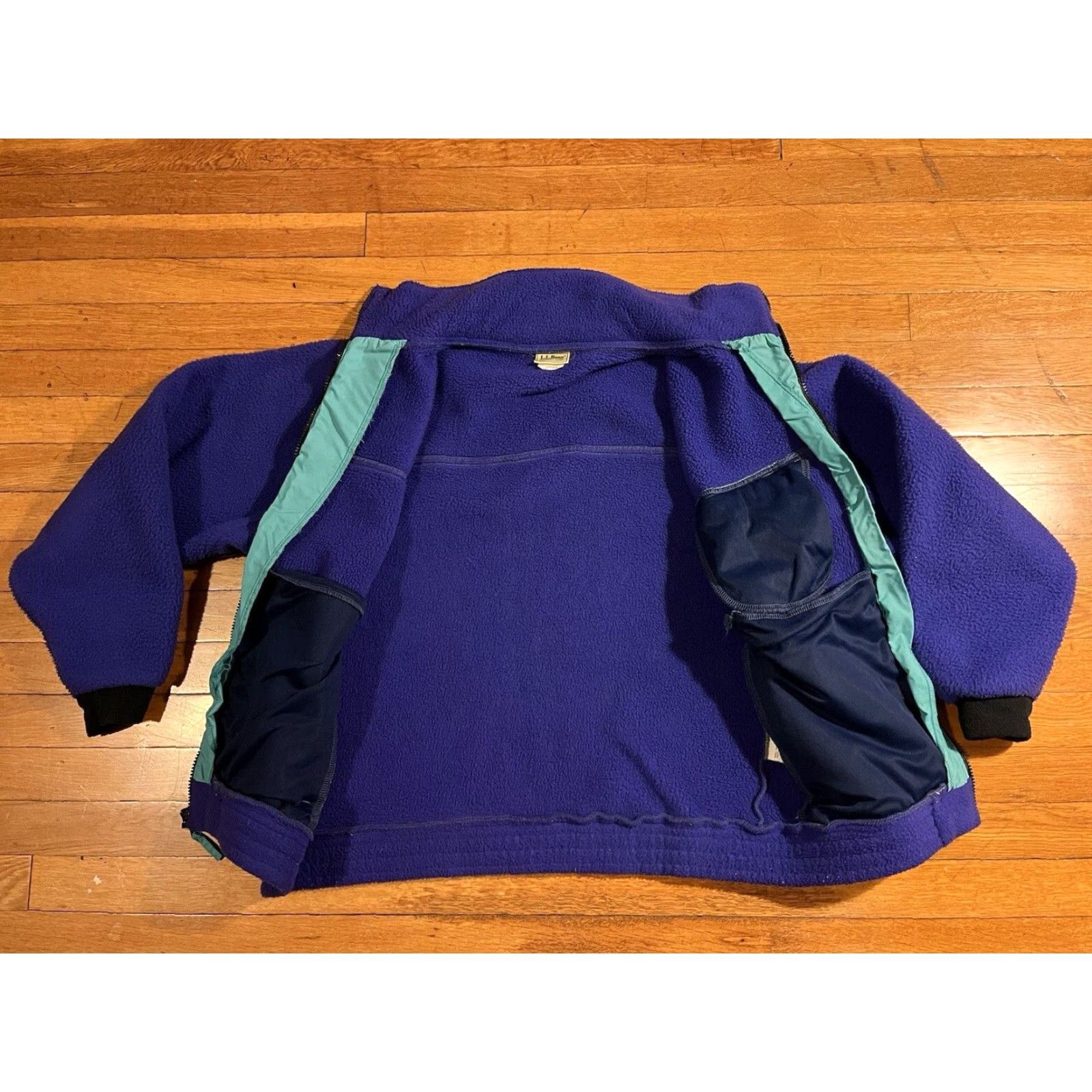 Vintage VINTAGE L.L. Bean Full Zip Fleece Sweatshirt Men’s Large Purple Teal 90s Size US L / EU 52-54 / 3 - 4 Thumbnail