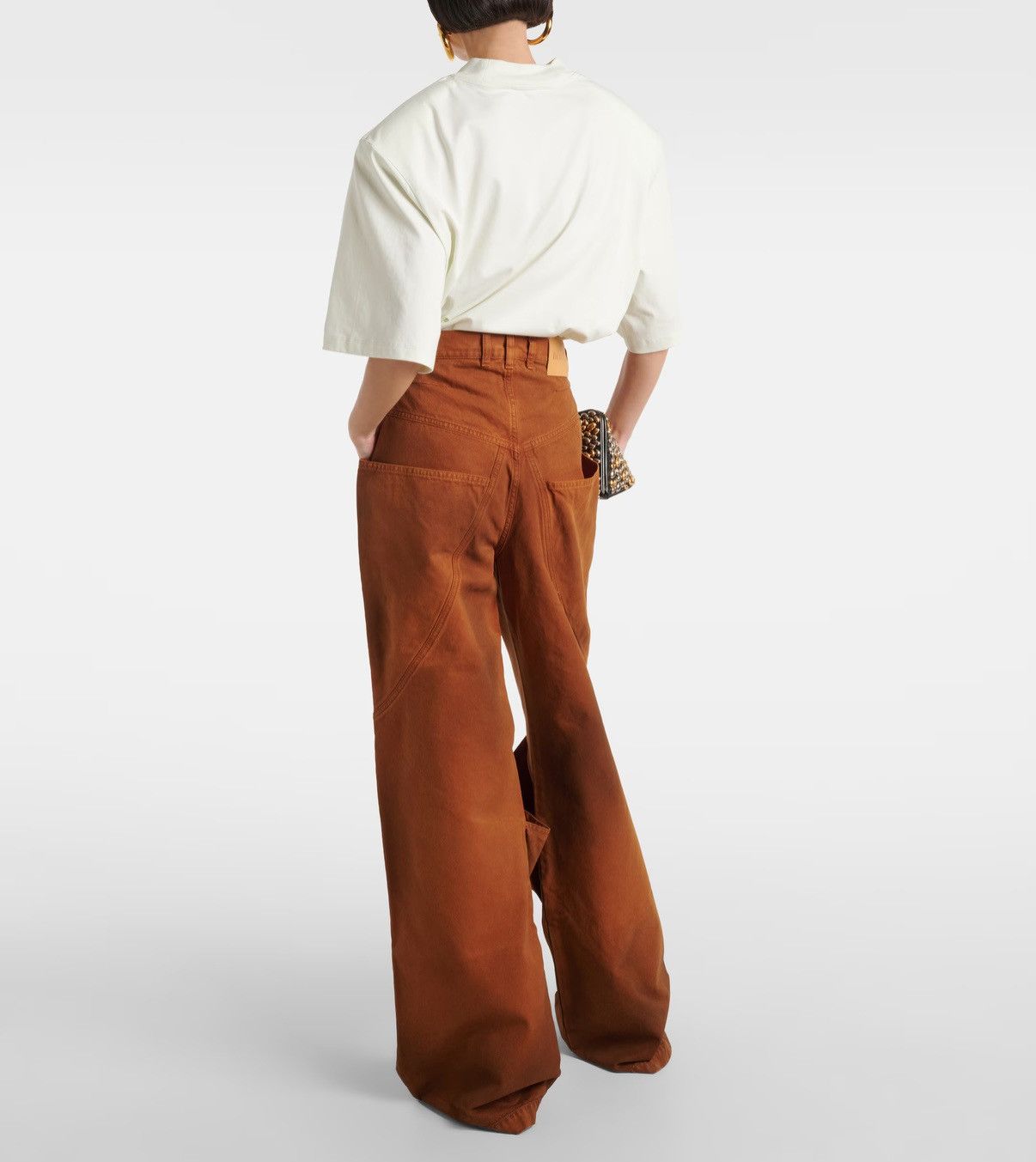 The Attico The Attico wide leg jeans camel Size 25" / US 0 / IT 36 - 4 Thumbnail