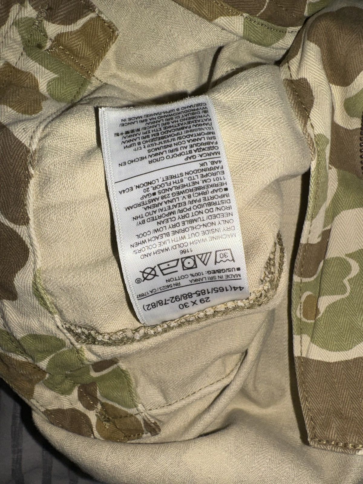 Gap GAP Camo Pants Cargo Side Pockets Size US 29 - 4 Thumbnail
