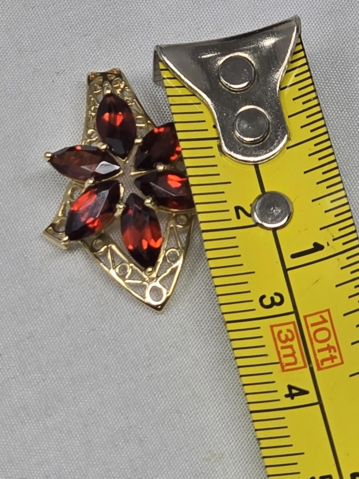 The Unbranded Brand Vtg Mexico 14k Gold Star Flower Amethyst Pendant Size ONE SIZE - 3 Thumbnail