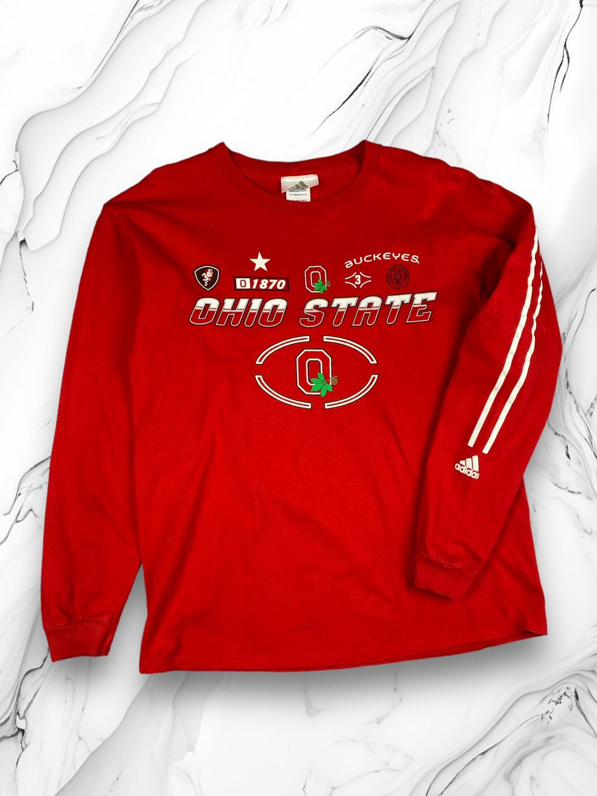 Adidas × Vintage Vintage 90s Ohio State University Buckeyes Long Sleeve Size US L / EU 52-54 / 3 - 1 Thumbnail