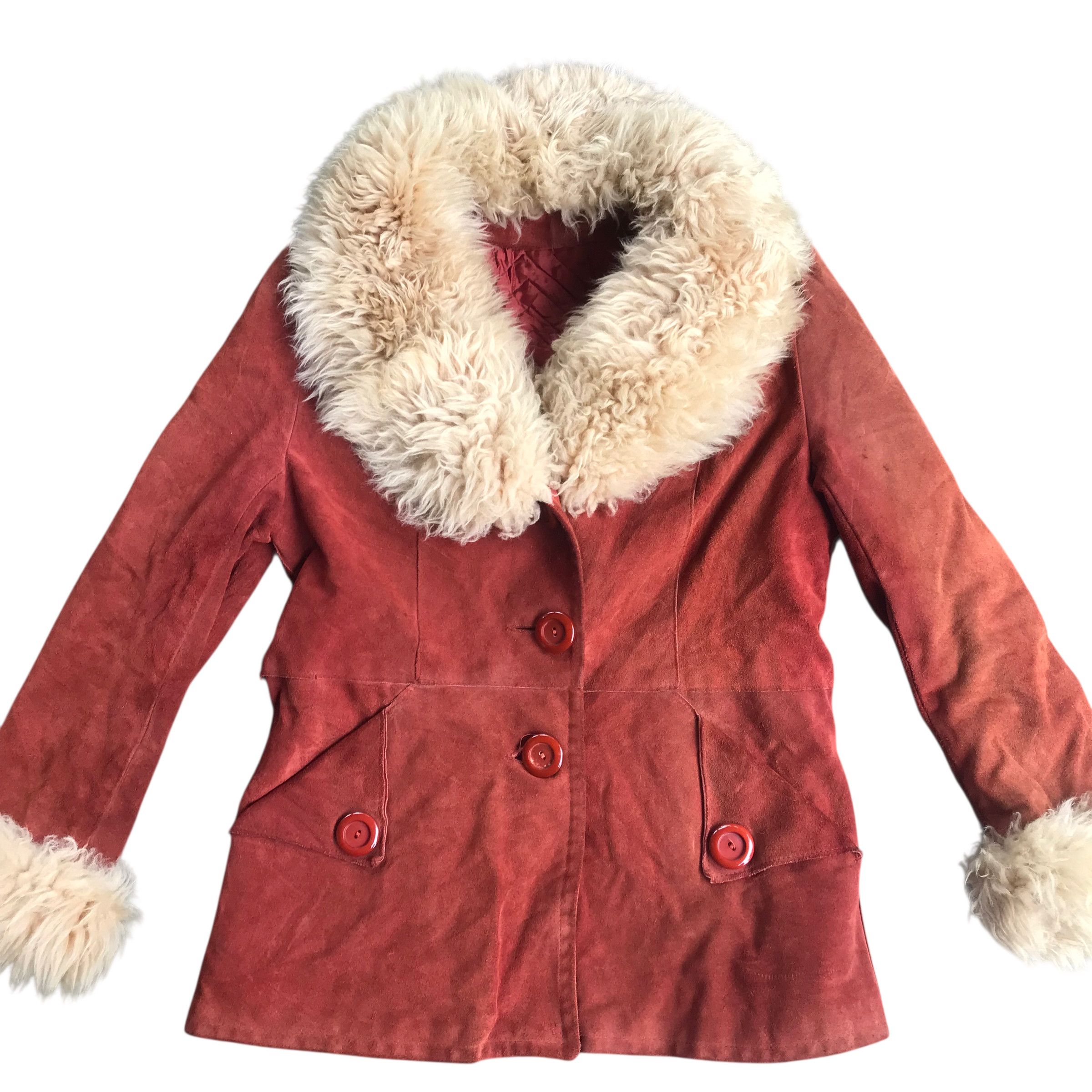 GOA Rare Saga Fox Faux Fur Suede Leather jacket Size US S / EU 44-46 / 1 - 2 Thumbnail