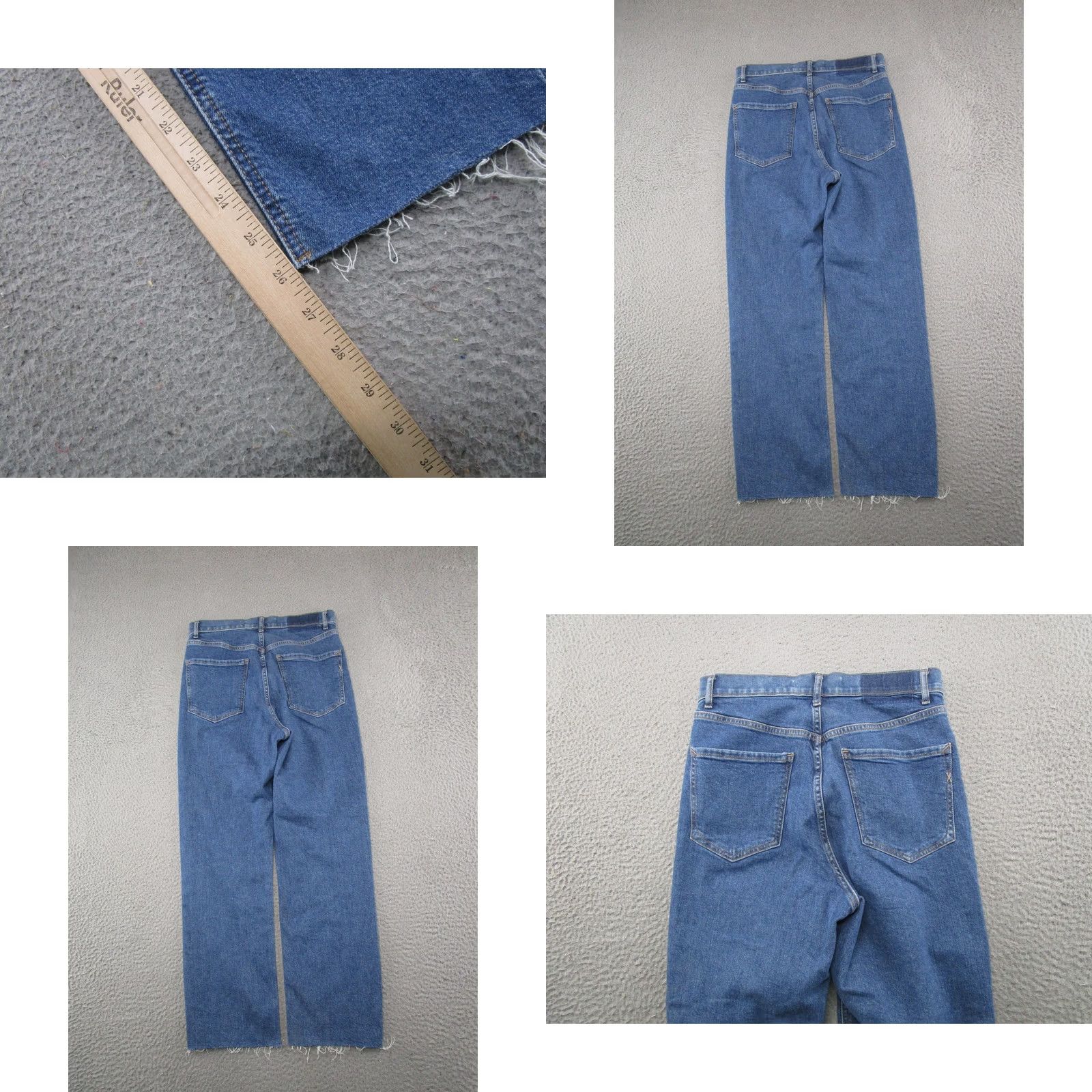 Express Express Jeans High Rise Straight Leg Blue Stretch Denim 4R Womens Size 27" / US 4 / IT 40 - 9 Thumbnail