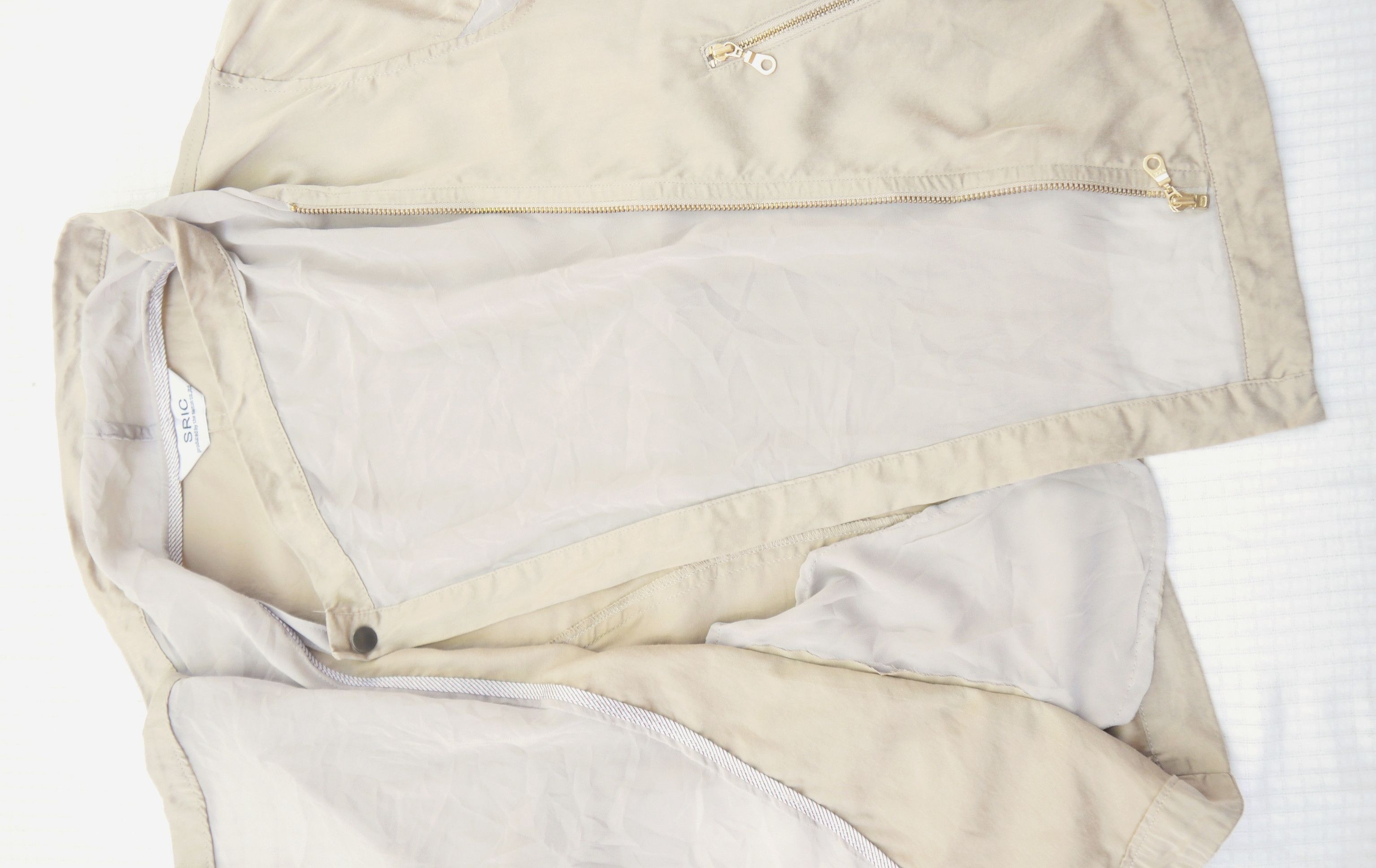 Japanese Brand (J706) SRIC Japan Beige Jacket Sz 38 Size XS / US 0-2 / IT 36-38 - 14 Thumbnail