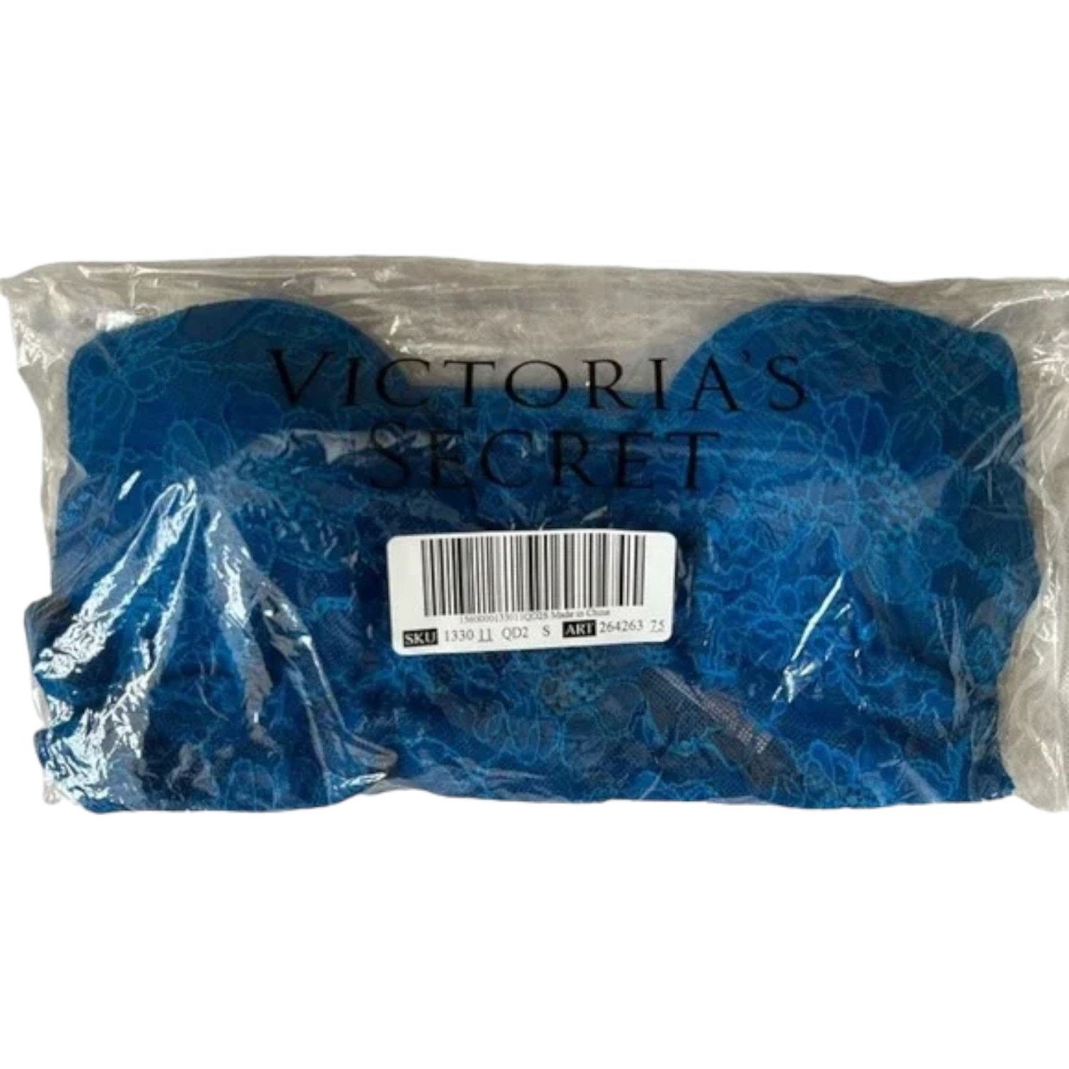 Victoria's Secret VICTORIA’S SECRET Blue Lace Shine Strap Teddy Bodysuit, S Size S / US 4 / IT 40 - 6 Thumbnail