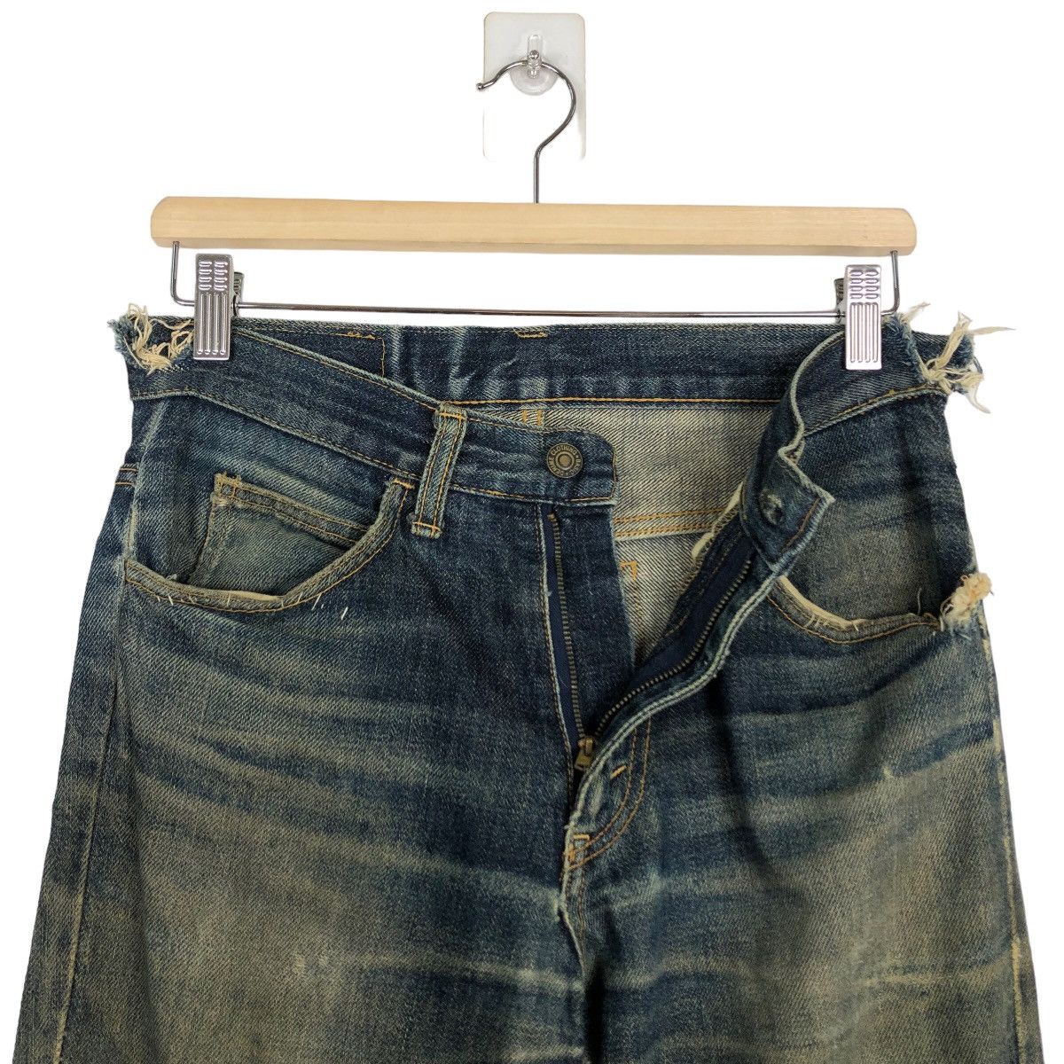 Denime 🔥Rare Distressed Denim Jeans Denime Japan Punk Style Size US 28 / EU 44 - 12 Thumbnail