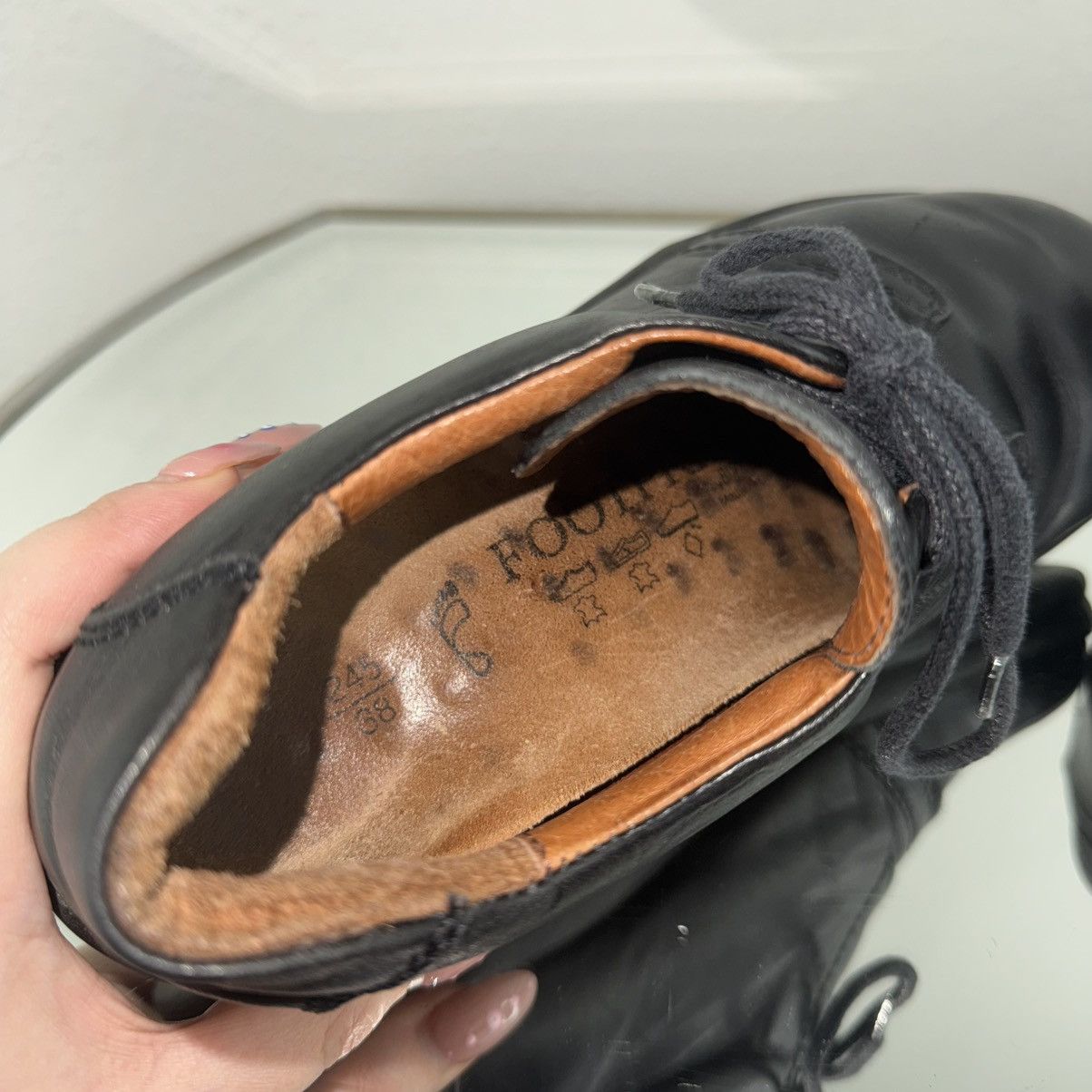 Birkenstock BIRKENSTOCK Footprints Womens Black Leather Oxford Shoes Size US 7.5 / IT 37.5 - 9 Thumbnail
