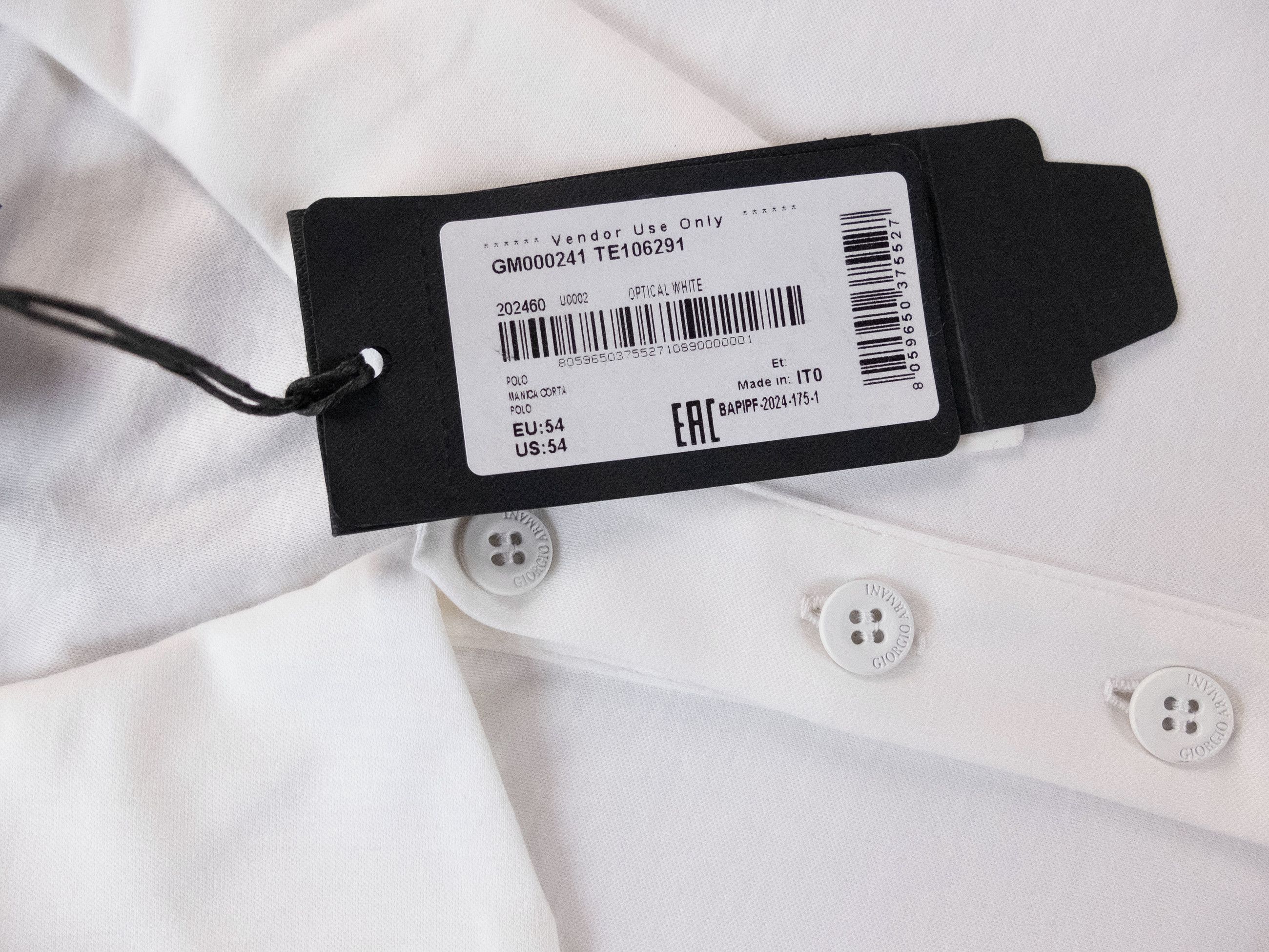 Giorgio Armani GIORGIO ARMANI mainline white chest logo polo shirt Size US XXL / EU 58 / 5 - 6 Thumbnail
