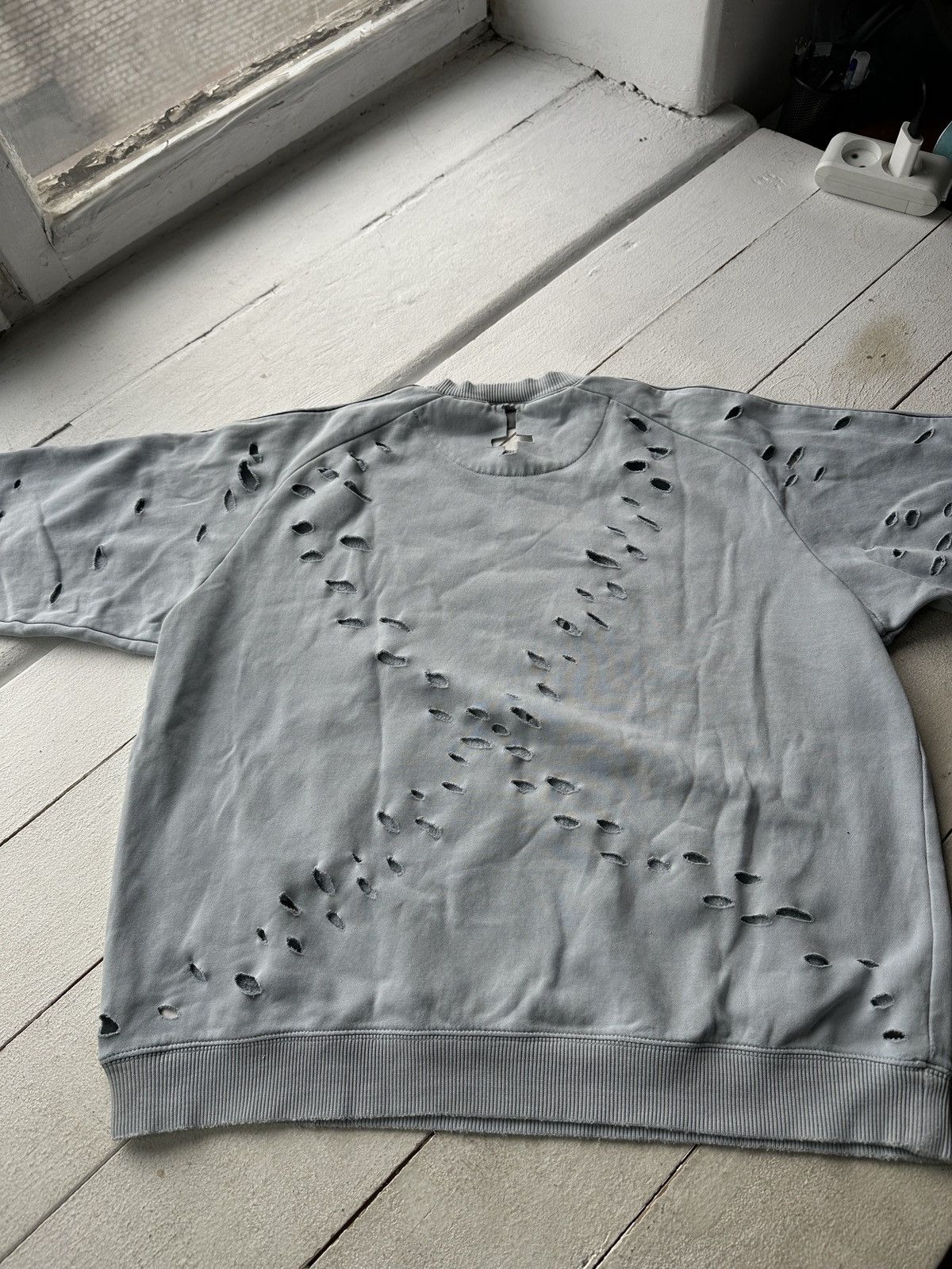 Nike 🚨90s Nike Big Logo Swoosh DISTRESSED Oversized Sweatshirt Size US L / EU 52-54 / 3 - 9 Thumbnail