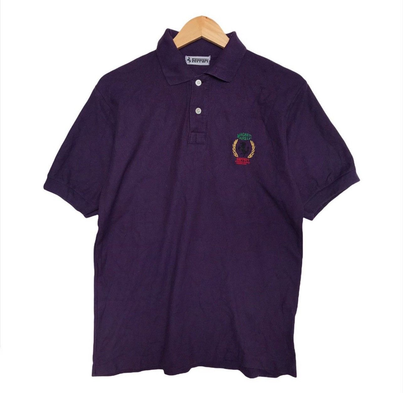 Ferrari × Vintage Vintage Ferrari Marelli Mini Embroidered Logo Polo Tee Size US M / EU 48-50 / 2 - 1 Thumbnail