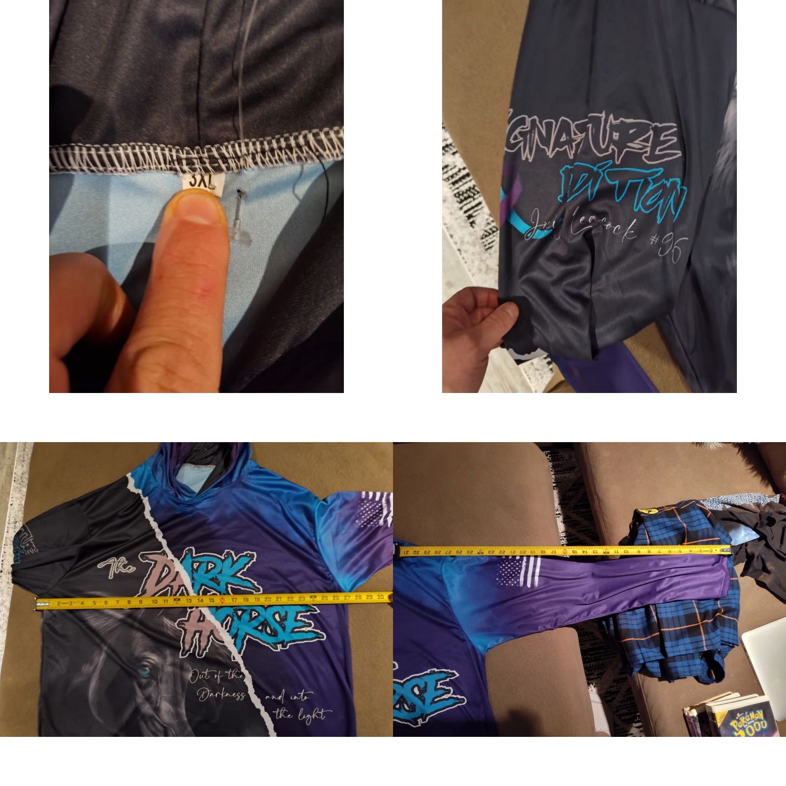 Vintage VINTAGE The Dark Horse Hoodie AOP Purple 3XL Men Pullover Hooded Lightweight Breathable Sports Team Horse Theme Mens Size US XXL / EU 58 / 5 - 8 Thumbnail