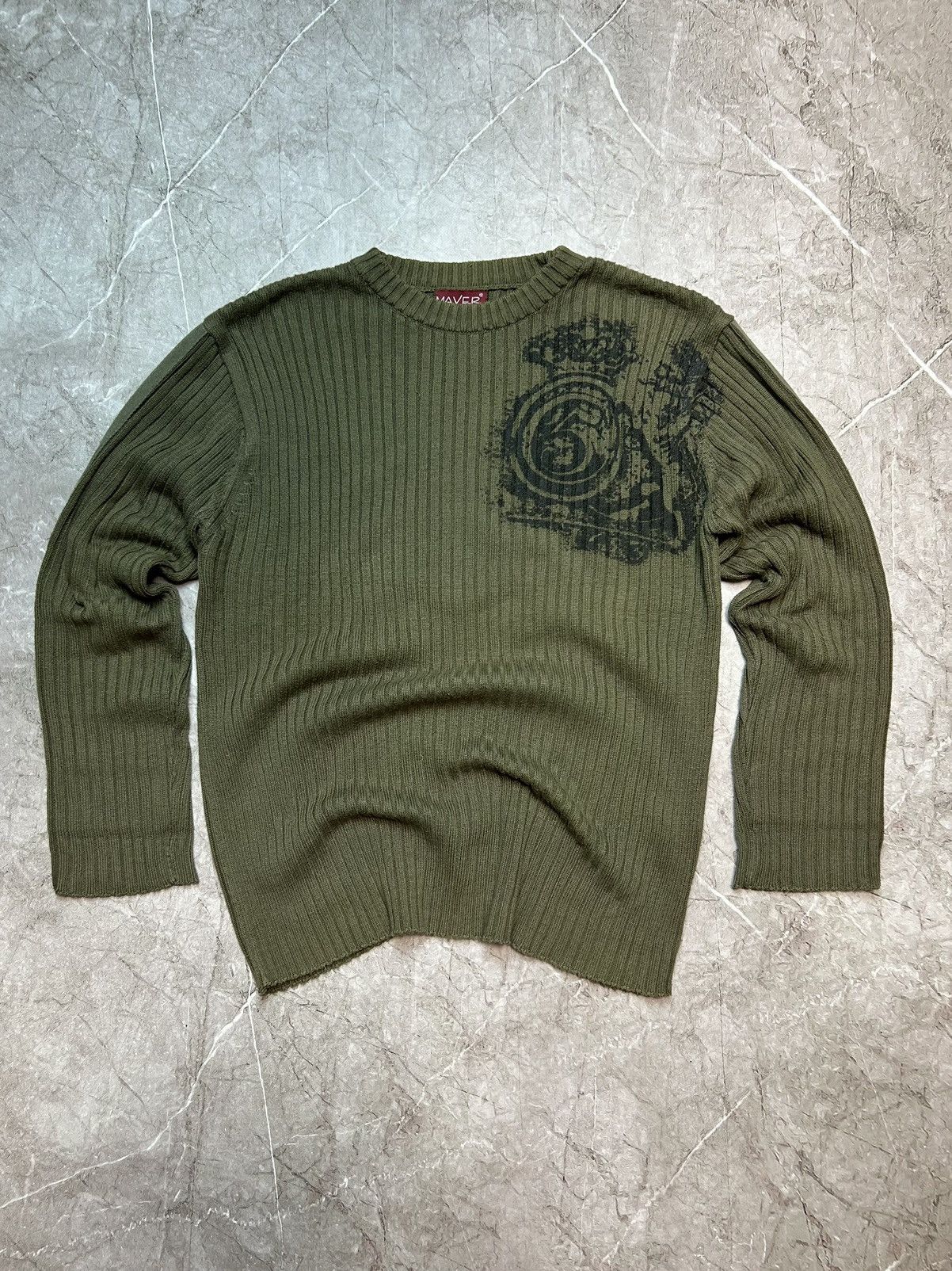 Pre-owned Archival Clothing X Avant Garde Vintage Y2k Knit Sweater Opium Vamp Style Balenciaga In Green