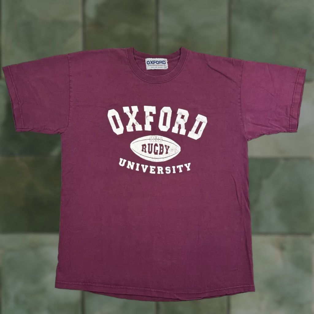 Vintage VINTAGE Oxford University Rugby T Shirt Adult Large College British Made School Shirt Mens Red 90s, University, College, School Oxford Shirt Mens Size US L / EU 52-54 / 3 - 1 Thumbnail