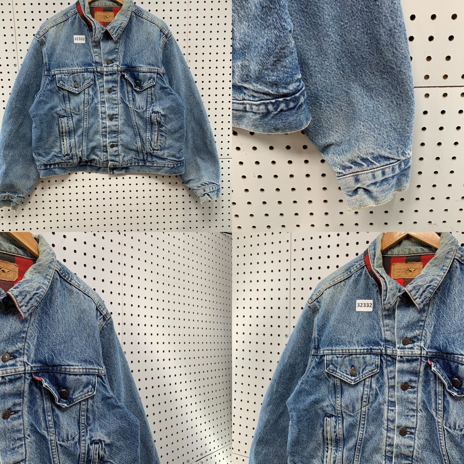 Levi's VINTAGE Levi’s Denim Jacket Mens M Buffalo Plaid 90s 80s Trucker USA Levi's Made & Crafted Denim Jacket Short 22x25 Blue Size US M / EU 48-50 / 2 - 8 Thumbnail