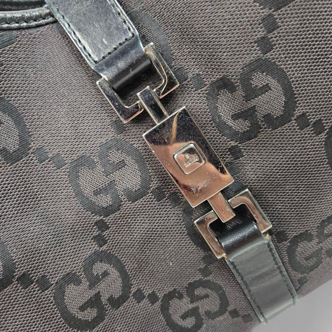 Gucci Gucci - Jackie Black Leather Monogram Shoulder Bag GG Size ONE SIZE - 2 Thumbnail