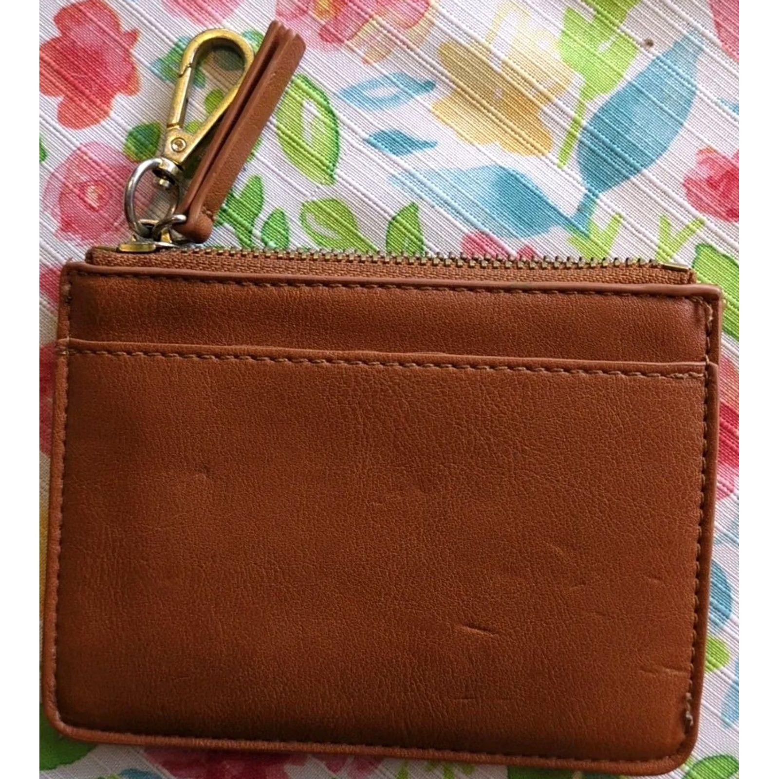 Vintage Fawn Design Tan Leather Wallet Clip On Women’s Accessories Wristlet Clip On Leather Tan Women’s Wallet Size ONE SIZE - 3 Thumbnail