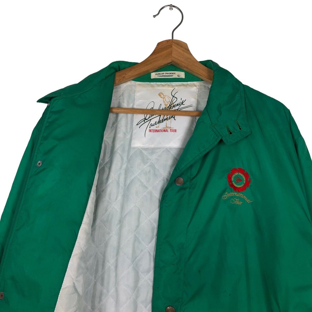 Japanese Brand 🔥90’s Vintage Satin Bomber Jacket Dunlop Phoenix Tournament Size US L / EU 52-54 / 3 - 9 Thumbnail