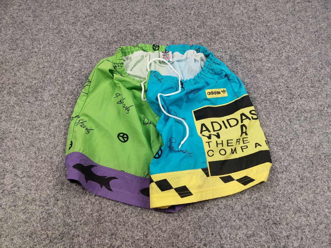 Adidas Rare Vintage 90s Adidas Line Wave There Multi Logo Shorts Size US 34 / EU 50 - 2 Thumbnail