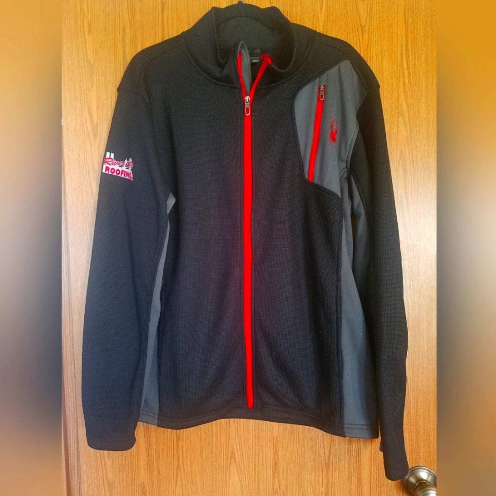 Designer Spyder Back and Gray Jacket with Red Accents Size XL Size US XL / EU 56 / 4 - 1 Thumbnail