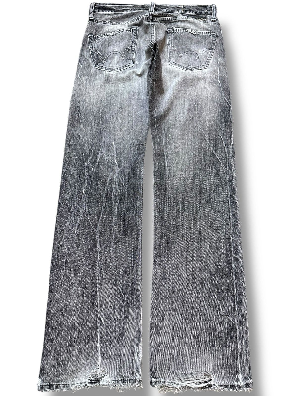 Edwin Vintage Edwin Black Faded Ripped Grunge Distressed Denim Size US 30 / EU 46 - 5 Thumbnail
