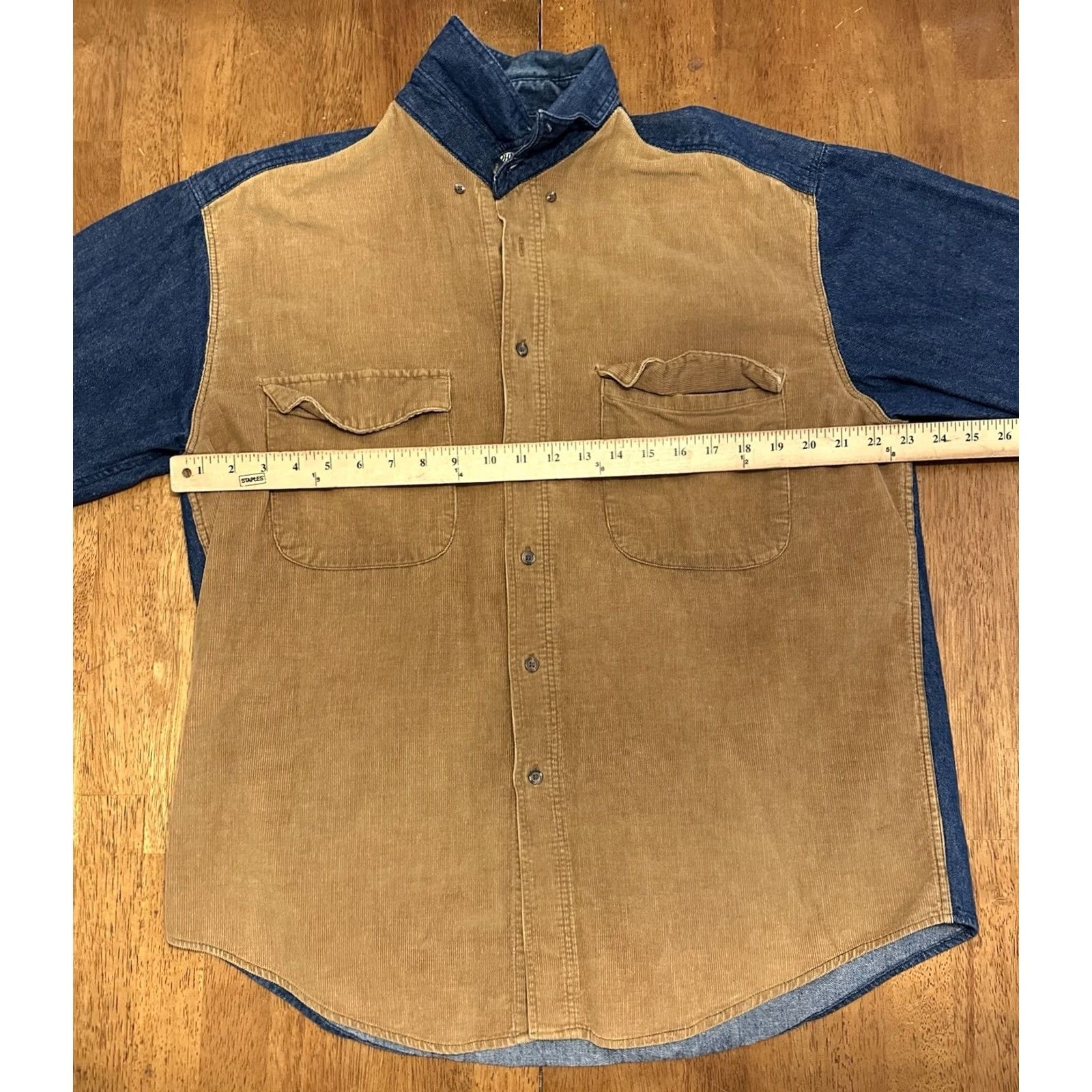 Vintage VINTAGE 90s St. John’s Bay Denim Corduroy Button Shirt Large Men Long Sleeve Brown Size US L / EU 52-54 / 3 - 4 Thumbnail