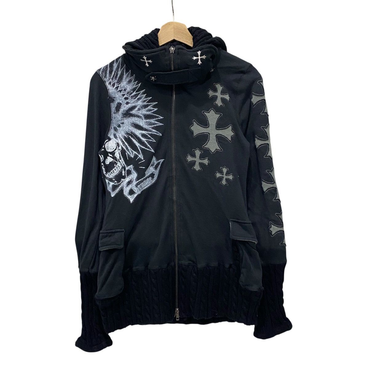 Japanese Brand Japanese Brand GHTZ Chrome Hearts Style Skull Cross Hoodie Size US S / EU 44-46 / 1 - 2 Thumbnail